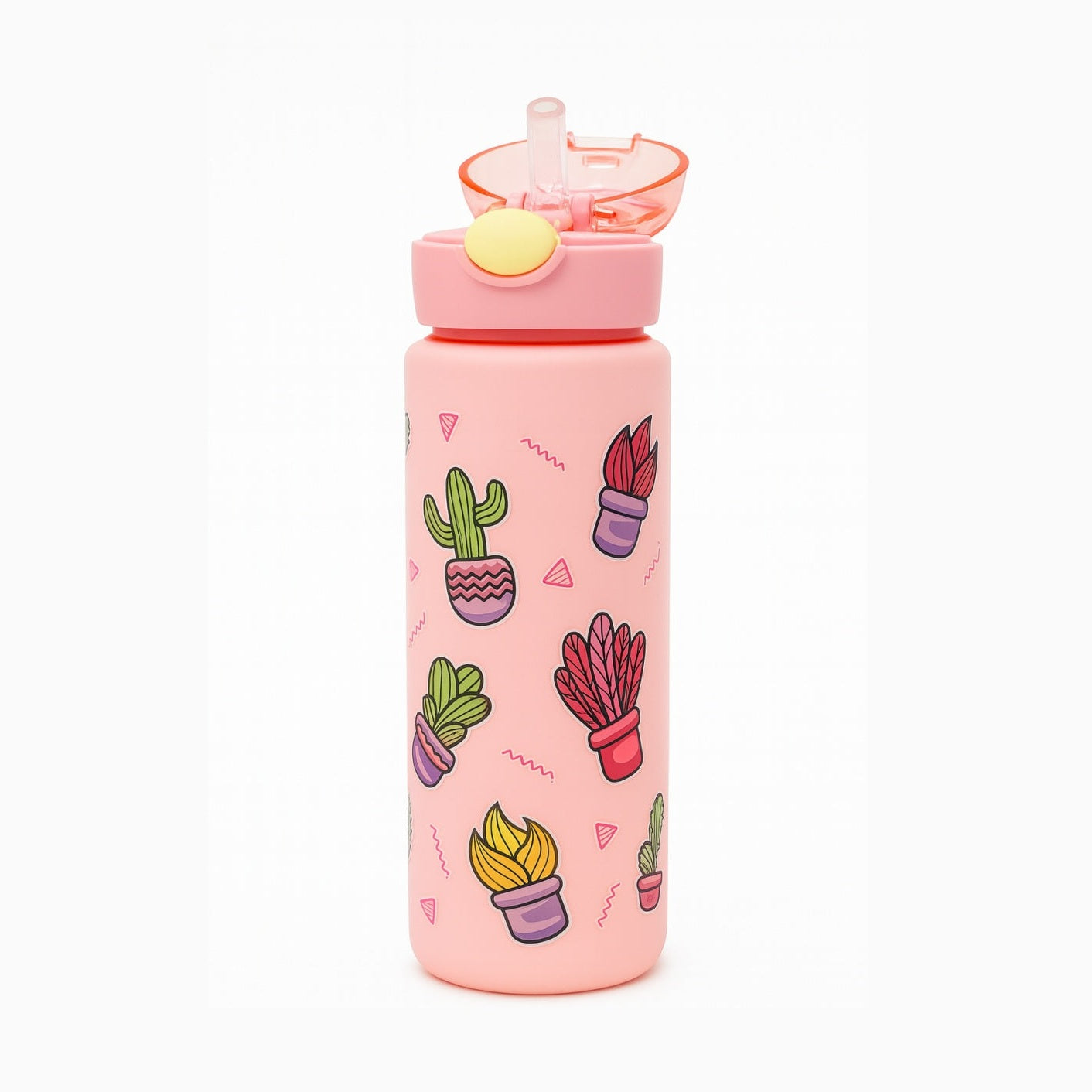 Sticla Kids Cactus Pink 500ml , Model Termo cu Pai si Design Amuzant