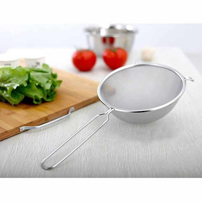 Strecuratoare bucatarie inox 14 cm, sita metalica fina pentru ceai si alimente