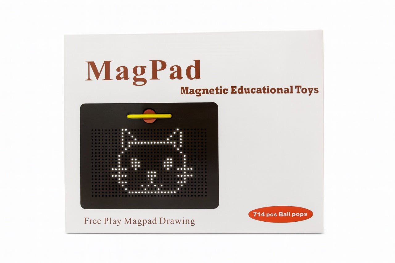 Tabla Magnetica MagPad , Jucarie Educationala, 32x26 cm, 714 bile magnetice