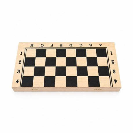 Tabla sah si table din lemn 29cm, set 2 in 1, piese incluse, joc clasic