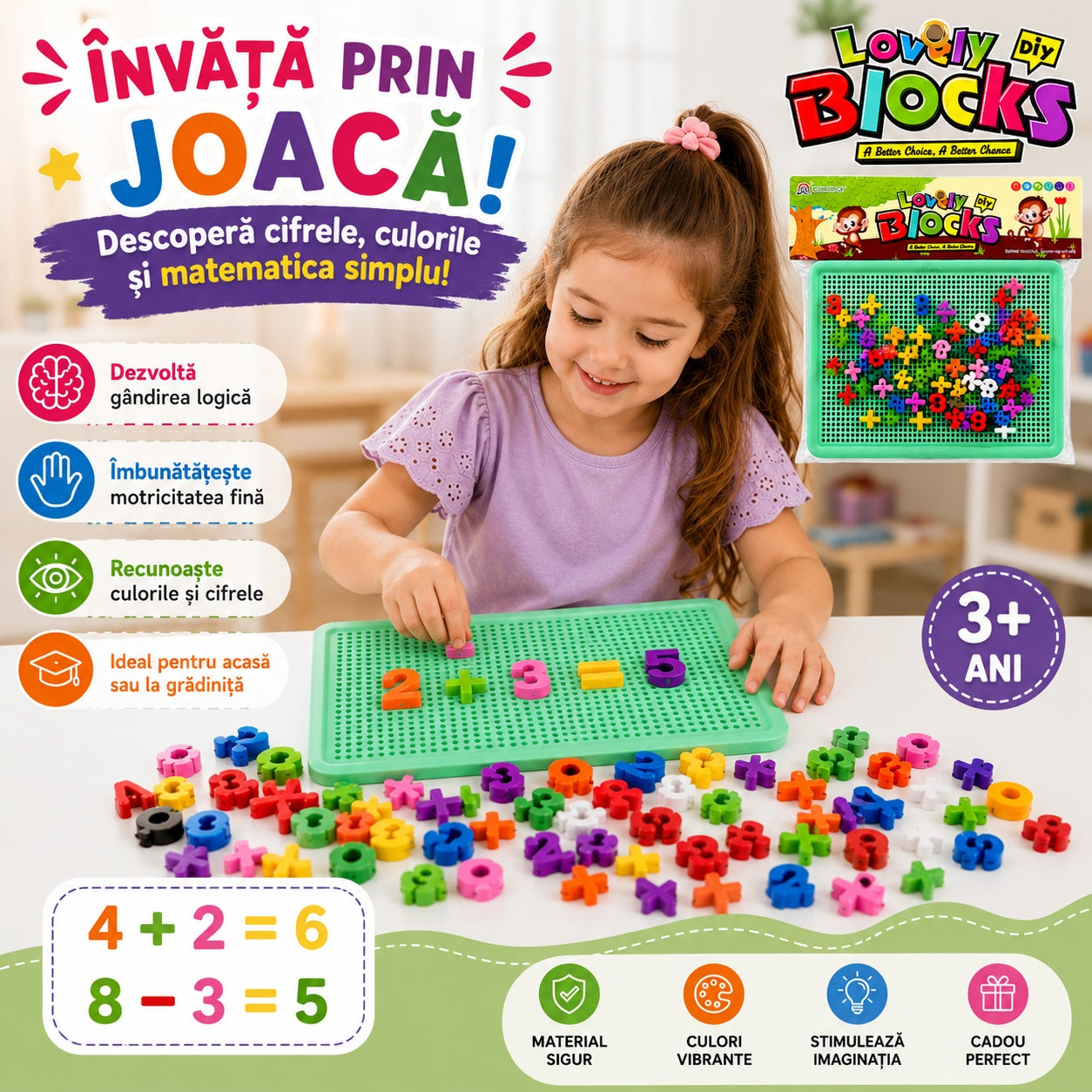 Tabla Verde cu Cifre pentru Copii – Joc Educativ pentru Învățarea Numerelor