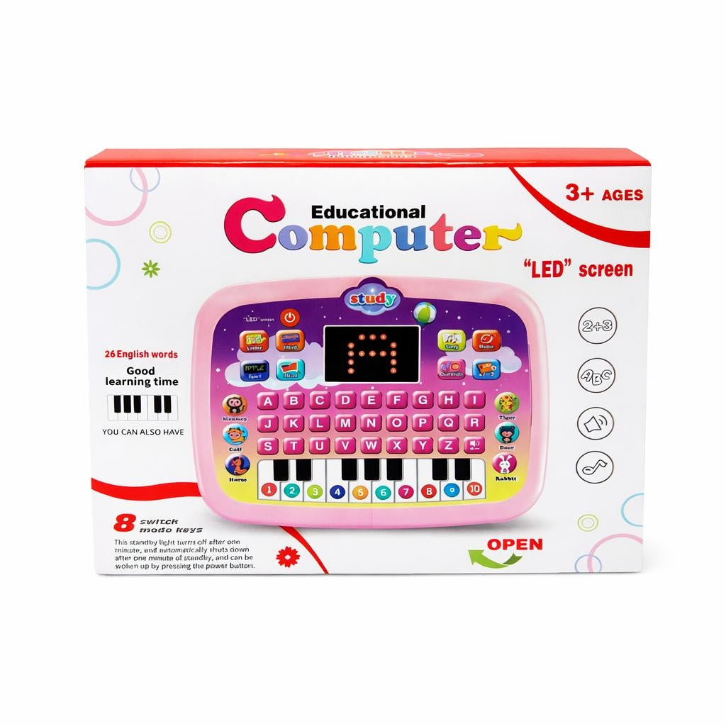 Tableta educativa copii cu sunete, tastatura si pian, ecran LED, 25x20x3.45 cm