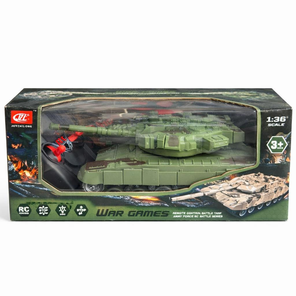 Tanc cu telecomanda verde army, vehicul militar RC, 25 cm