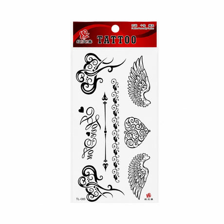 Tatuaj Temporar Semipermanent Aripi Îngerești și Inimă Decorativă – 18 cm, Rezistent la Apă