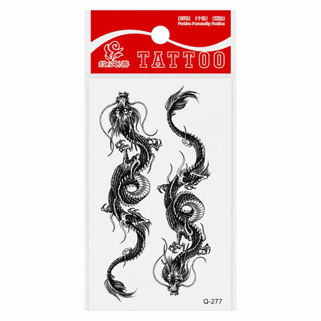 Tatuaj Temporar Semipermanent Dragon Asiatic Negru – 10 cm