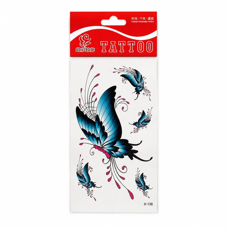 Tatuaj Temporar Semipermanent Fluturi Albaștri 10 cm – Design Elegant și Delicat