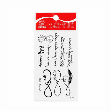 Tatuaj Temporar Semipermanent Infinity cu Mesaje Motivaționale și Pană – 10 cm