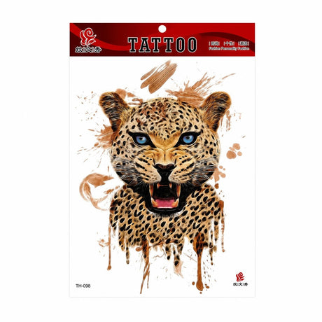 Tatuaj Temporar Semipermanent Leopard – 20 cm, Rezistent la Apă, Efect Realist