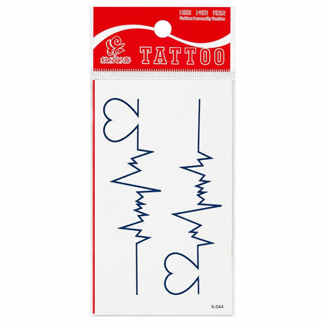 Tatuaj Temporar Semipermanent Linie ECG cu Inimă – 10 cm