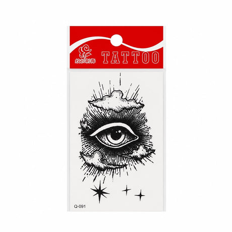Tatuaj Temporar Semipermanent Ochi Mistic cu Stele și Nori – 10 cm