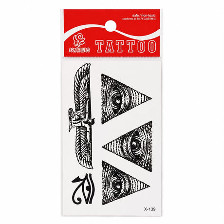 Tatuaj Temporar Semipermanent Ochiul Atotvăzător și Simbol Egiptean 10 cm – Design Mistic