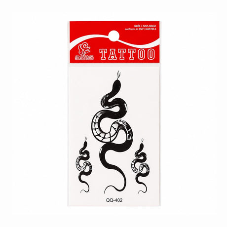 Tatuaj Temporar Semipermanent Șarpe Negru Tribal 10 cm – Design Minimalist și Misterios