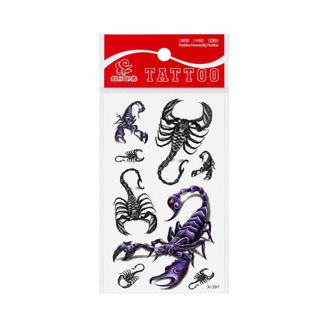 Tatuaj Temporar Semipermanent Scorpioni 3D Mov și Negri – 10 cm