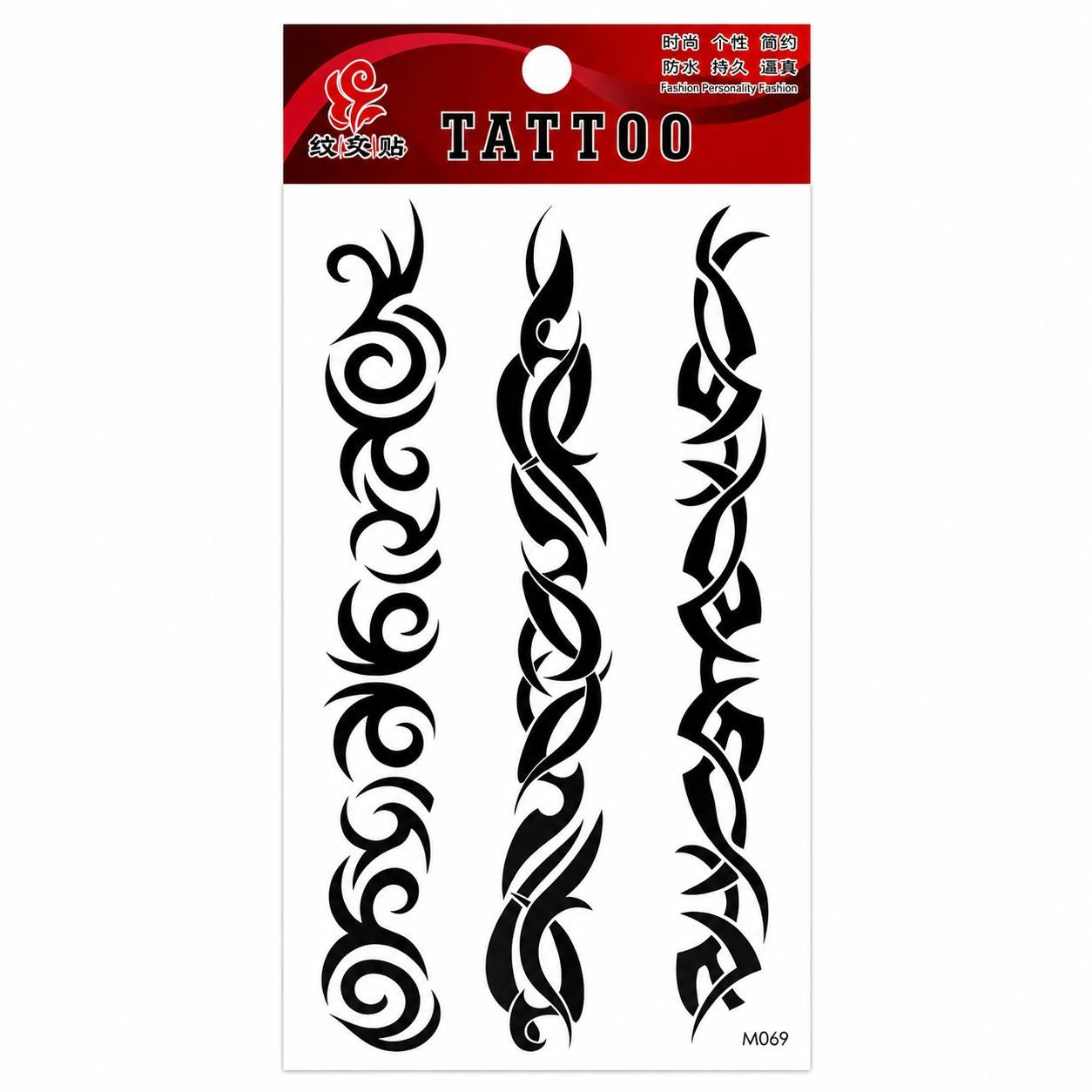 Tatuaj Temporar Semipermanent Tribal Negru – 18 cm, Rezistent la Apă