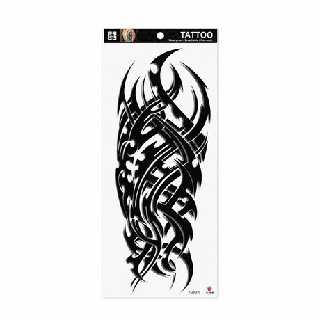 Tatuaj Temporar Semipermanent Tribal Negru – Design Abstract Premium, 45 cm, Rezistent la Apă