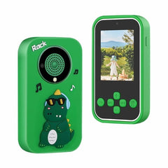 Telefon copii model dinozaur verde cu camera jocuri muzica si ecran color