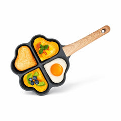 Tigaie din granit cu 4 secțiuni în formă de inimă, antiaderentă, 24 cm, gri
