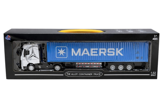 Tir metalic premium 1:32 cu container deschidere lumini sunete 42 cm model colectie