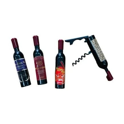 Tirbuson forma sticla de vin 12cm , desfacator creativ si compact, model combinat, ideal pentru cadouri si accesorii bar,