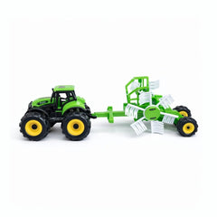 Tractor cu grebla de adunat fan, verde, utilaj agricol, Farm Car