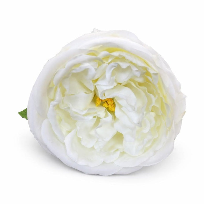 Trandafir artificial alb extrabogat cu petale 50 cm diametru floare 10 cm