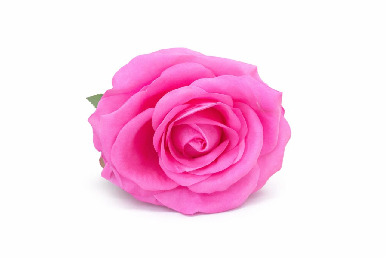 Trandafir artificial roz cu petale catifea 50 cm diametru floare 8-9 cm