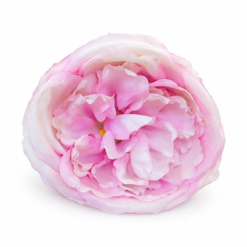 Trandafir artificial roz delicat si crem extrabogat 50 cm diametru floare 10 cm