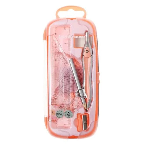 Trusa de geometrie Yalong Pastel 8 piese , set colorat si complet pentru scoala si desen tehnic,