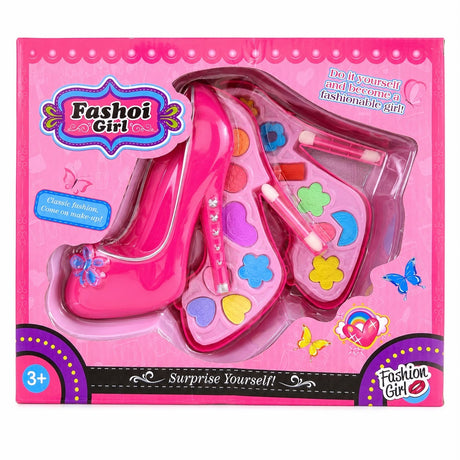 Trusă de Machiaj pentru Copii în Pantof Roz 15cm , Set Cosmetice de Joacă, Accesorii Beauty