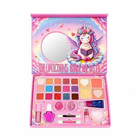 Trusă de Machiaj pentru Copii Unicorn cu Oglindă – Set Beauty Magic, 3+ Ani