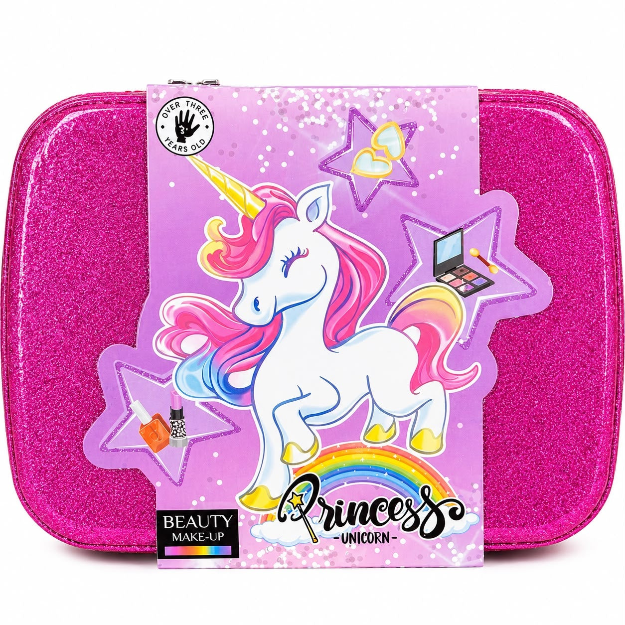 Trusă de Machiaj Unicorn pentru Copii în Geantă Elegantă – Set Cosmetic cu Oglindă și Accesorii, Culoare Aleatorie