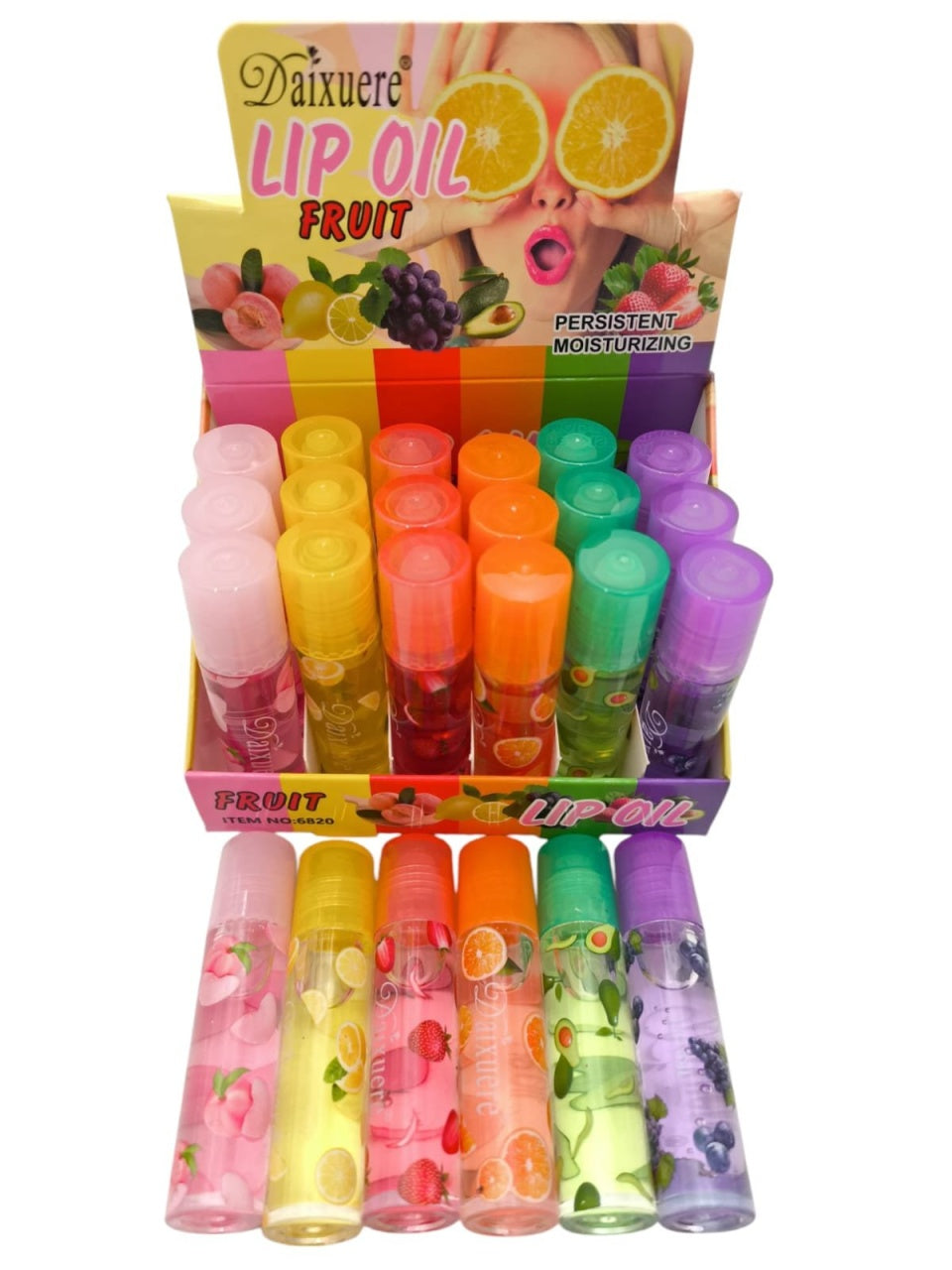 Ulei de Buze Hidratant cu Fructe , Stralucire Hidratare de Lunga Durata, 24buc set