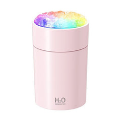 Umidificator aer USB cu lumini RGB, difuzor aromaterapie compact, silentios, roz