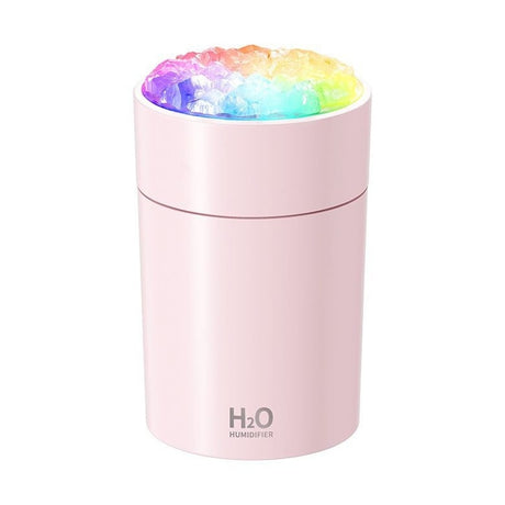 Umidificator aer USB cu lumini RGB, difuzor aromaterapie compact, silentios, roz