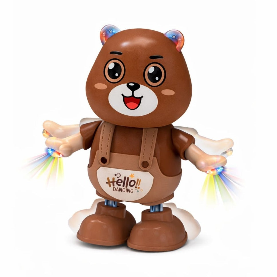 Ursulet dansator interactiv cu lumini si sunete, functie inregistrare voce, 20x11 cm