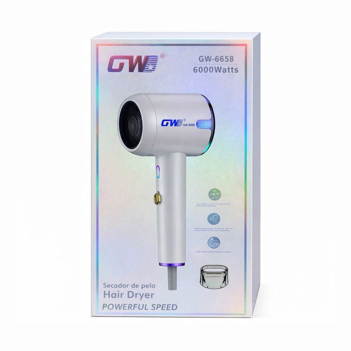 Uscător profesional de păr GW-6658, 6000W, alb