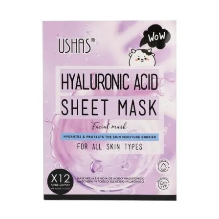 USHAS Hyaluronic Acid Sheet Mask , Masca de Fata cu Acid Hialuronic pentru Hidratarea si Protejarea Pielii