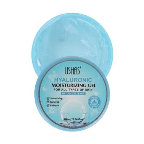 USHAS Hyaluronic Moisturizing Gel , Gel Hidratant cu Acid Hialuronic pentru Toate Tipurile de Ten, 300ml