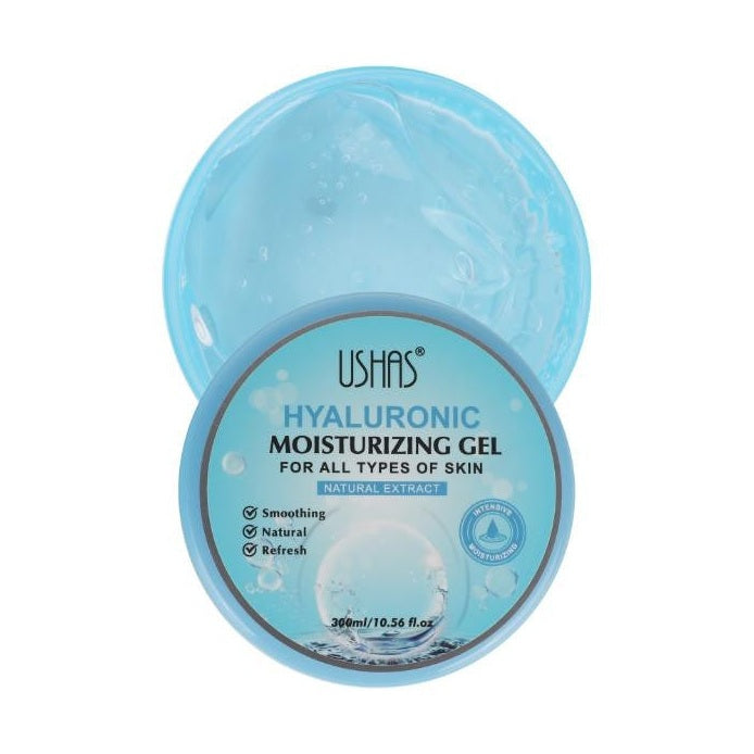 USHAS Hyaluronic Moisturizing Gel , Gel Hidratant cu Acid Hialuronic pentru Toate Tipurile de Ten, 300ml
