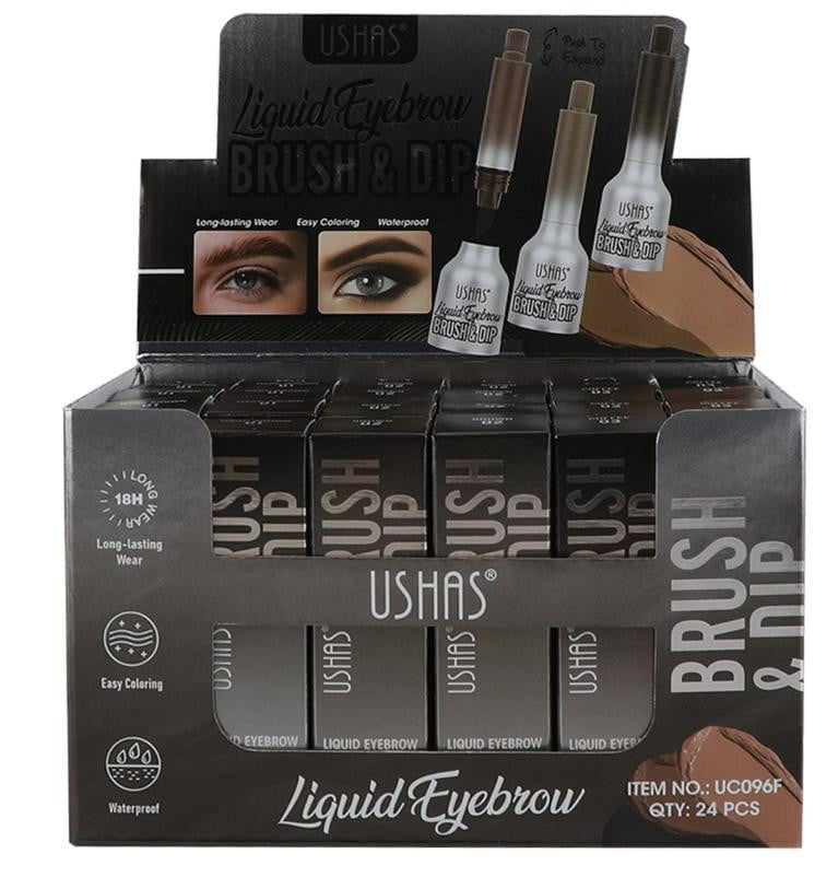 USHAS Liquid Eyebrow Brush Dip , Lichid pentru Sprancene cu Pensula Preciza pentru Definire si Forma Perfecta, 1.5g