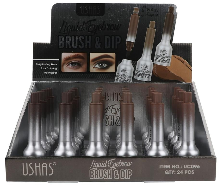 USHAS Liquid Eyebrow Brush Dip , Lichid pentru Sprancene cu Pensula Preciza pentru Contur si Definire Perfecta, 1.5g
