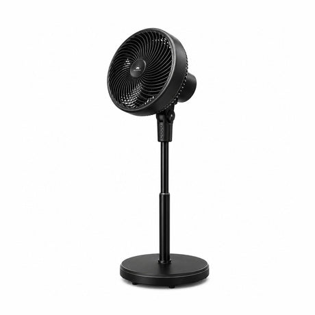 Ventilator cu Picior 10 Inch, negru , 80W, 3 Trepte de Viteză, Oscilație, Circulație Puternică a Aerului