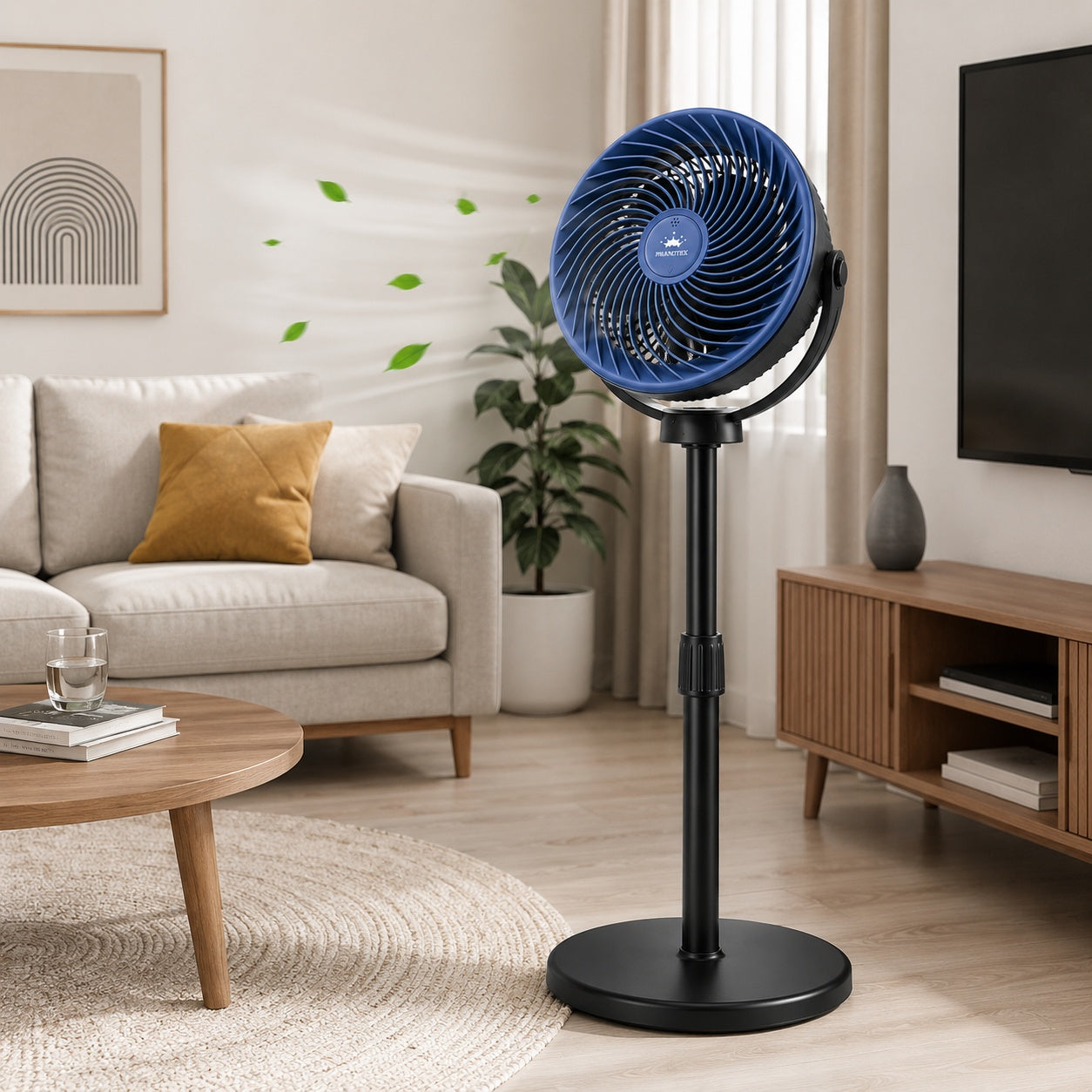 Ventilator cu picior 10 inch Prandtex FS-25H, 3 viteze, oscilatie, 80W
