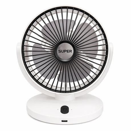 Ventilator de birou reincarcabil alb design compact elegant