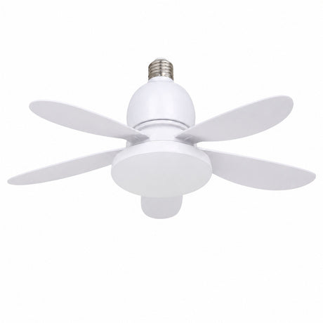 Ventilator plafon cu bec LED E27 80W, telecomandă, silențios, model Flower