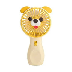 Ventilator portabil copii catel galben, reincarcabil USB, mini ventilator compact
