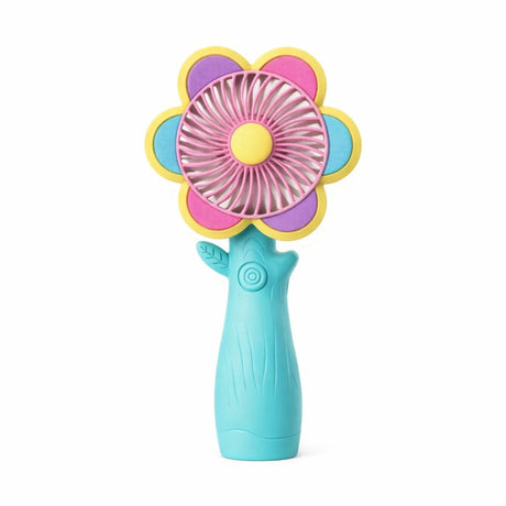 Ventilator portabil copii floare, reincarcabil USB, 3 viteze, design colorat