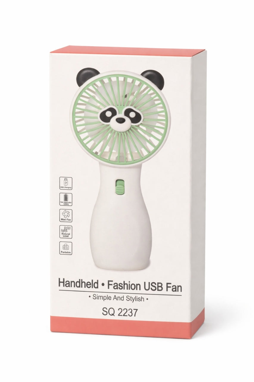 Ventilator portabil copii pisicuta roz, reincarcabil USB, mini ventilator compact