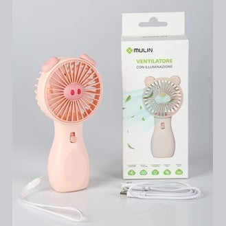 Ventilator portabil copii purcelus roz, reincarcabil USB, mini ventilator compact