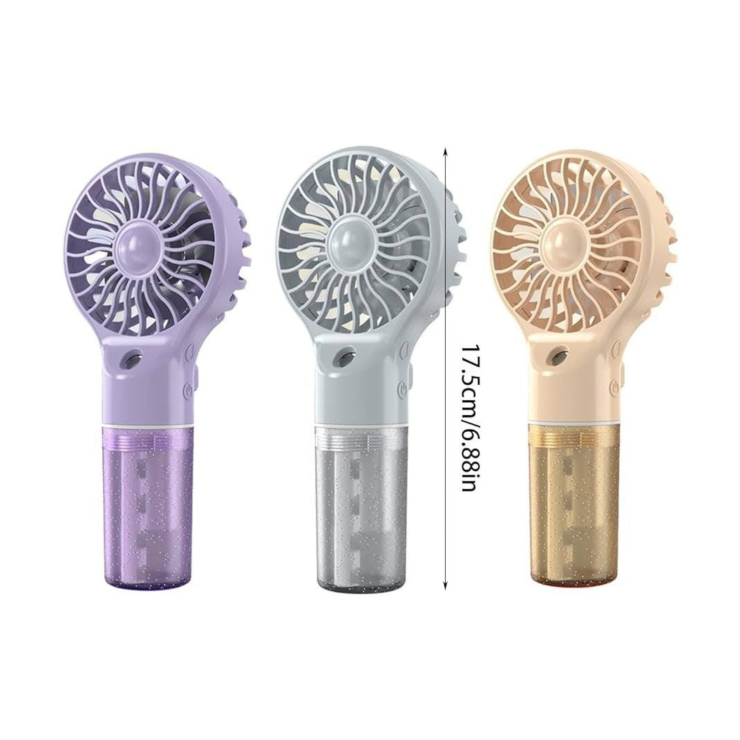 Ventilator portabil cu pulverizare apa, 4 trepte viteza, rezervor apa, reincarcabil USB, portocaliu deschis
